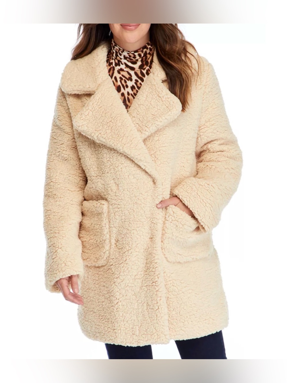 C&C California Women's Notch Collar WOOBIE Jacket M #082 Sherpa